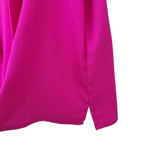 Banana Republic Sleeveless Bow Tie V Neck Blouse Size S Bright Pink Career - Picture 6 of 8